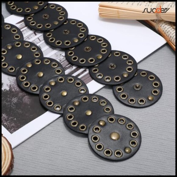 Western Leather Belt Vintage Wide Waist Boho Concho Disc Adjustable Hook Buckle main image 5